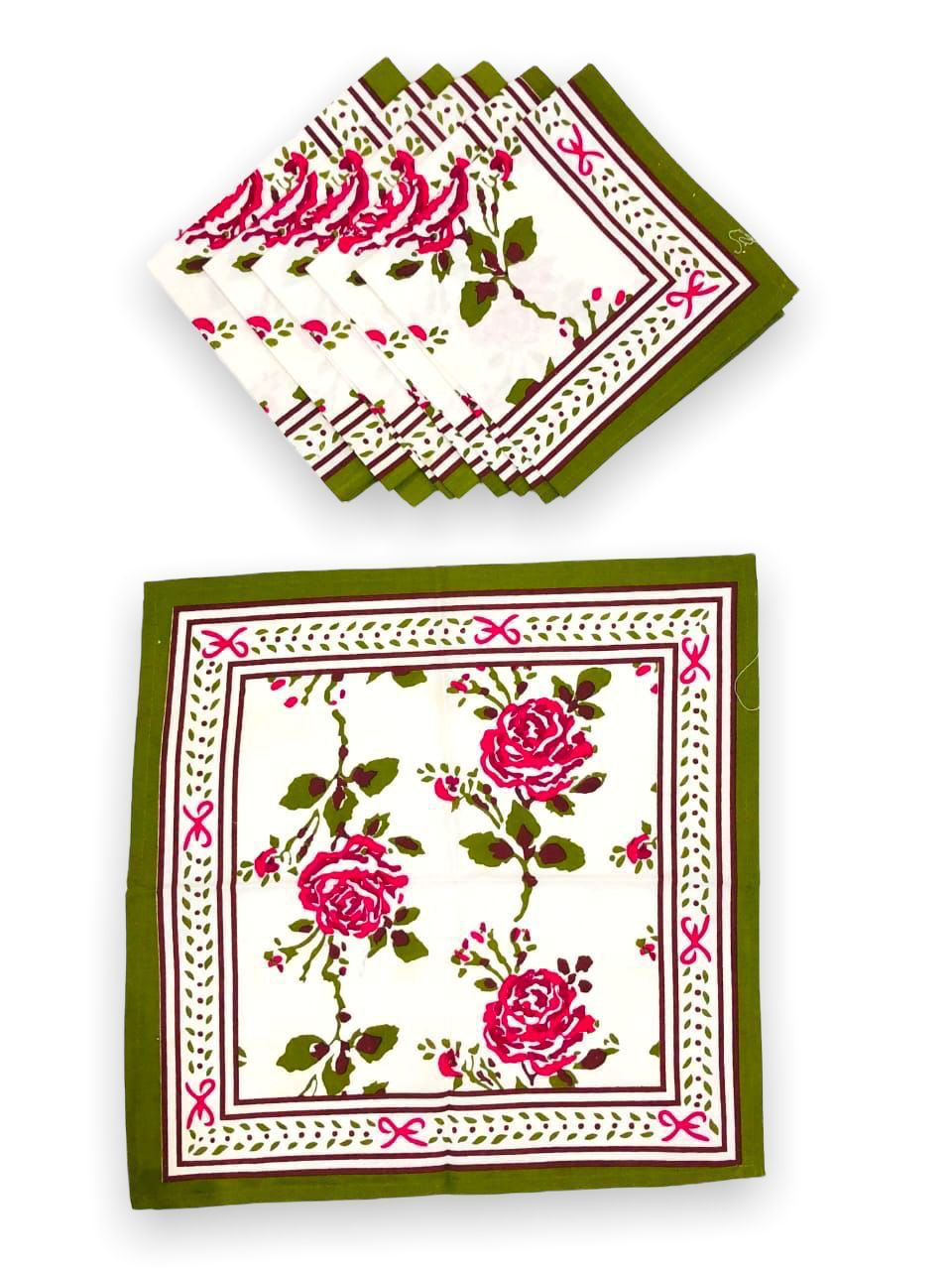 Dining table napkin set of 6 (Jaipuri prints, made in pure cotton size 16x16 inches) 20