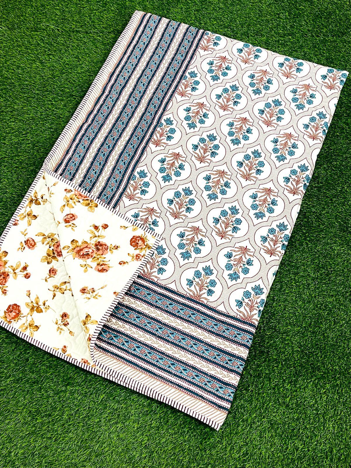Pure cotton quilted single dohar (60 x 90 inches)