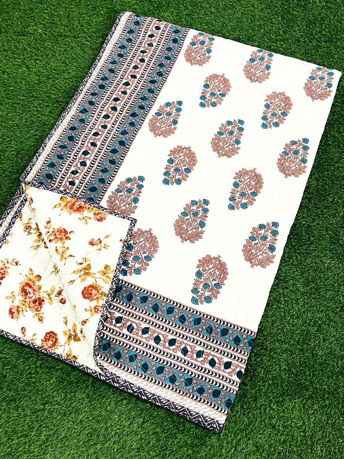 Pure cotton quilted single dohar (60 x 90 inches)