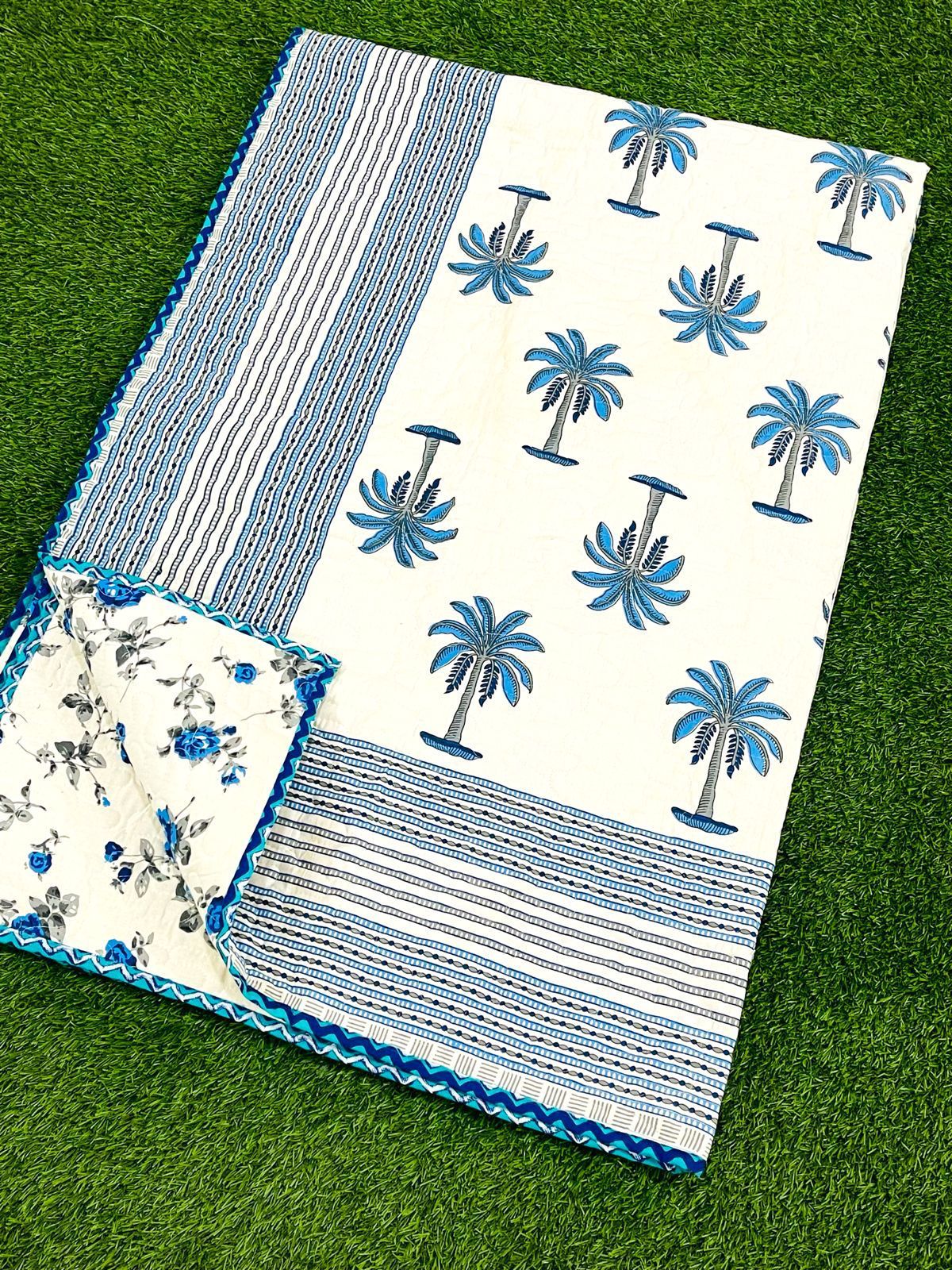 Pure cotton quilted single dohar (60 x 90 inches)