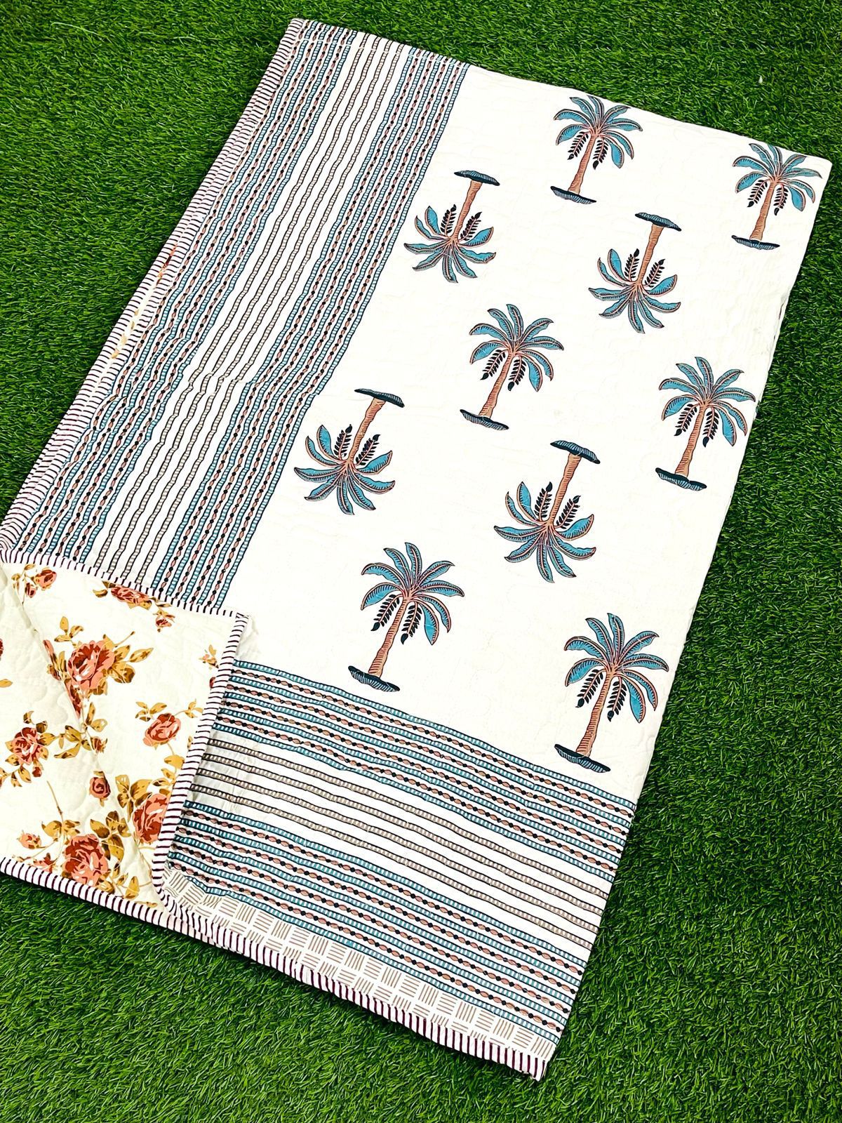 Pure cotton quilted single dohar (60 x 90 inches)