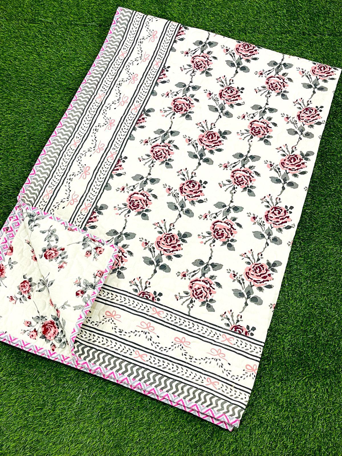 Pure cotton quilted single dohar (60 x 90 inches)