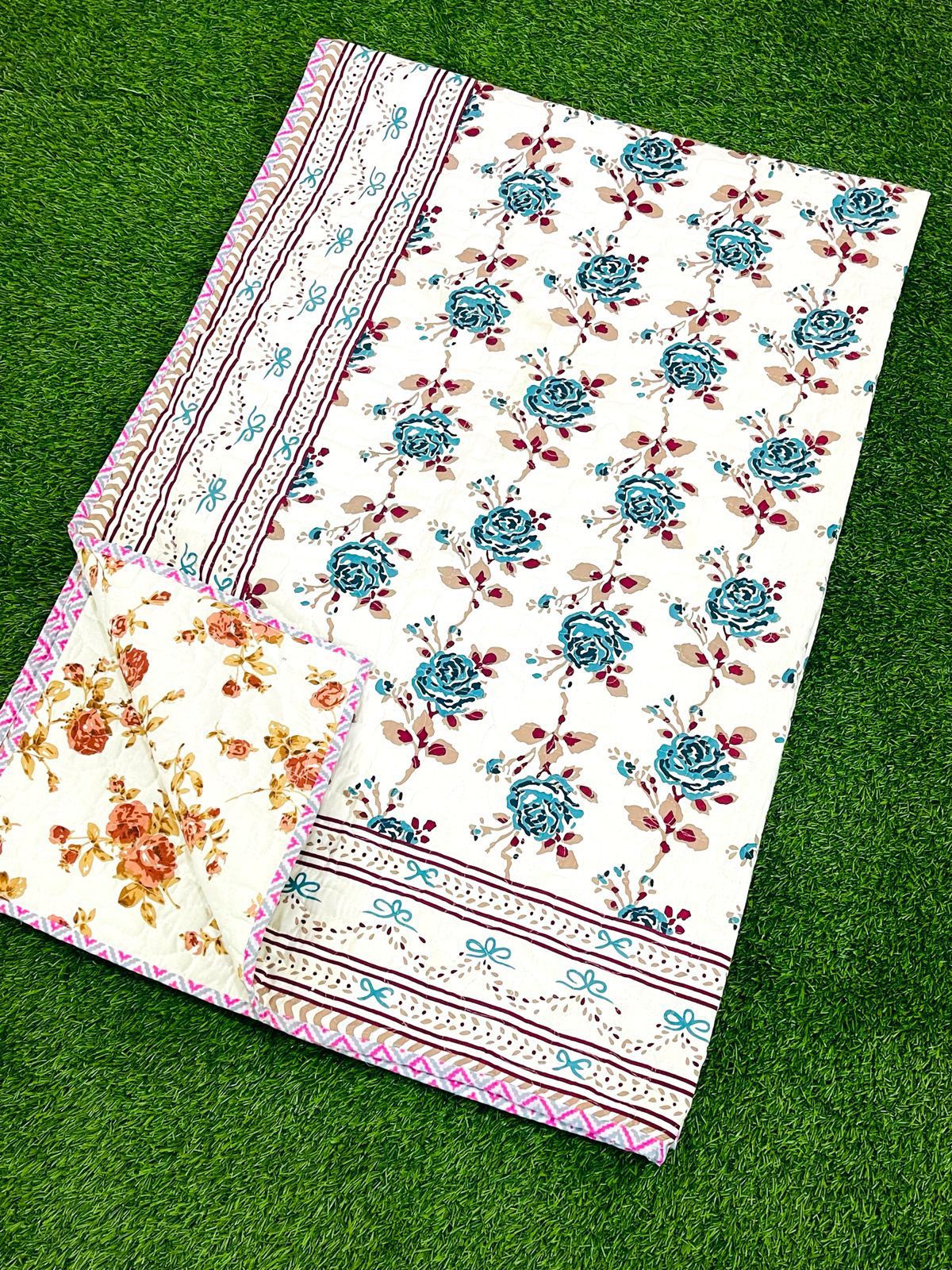 Pure cotton quilted single dohar (60 x 90 inches)