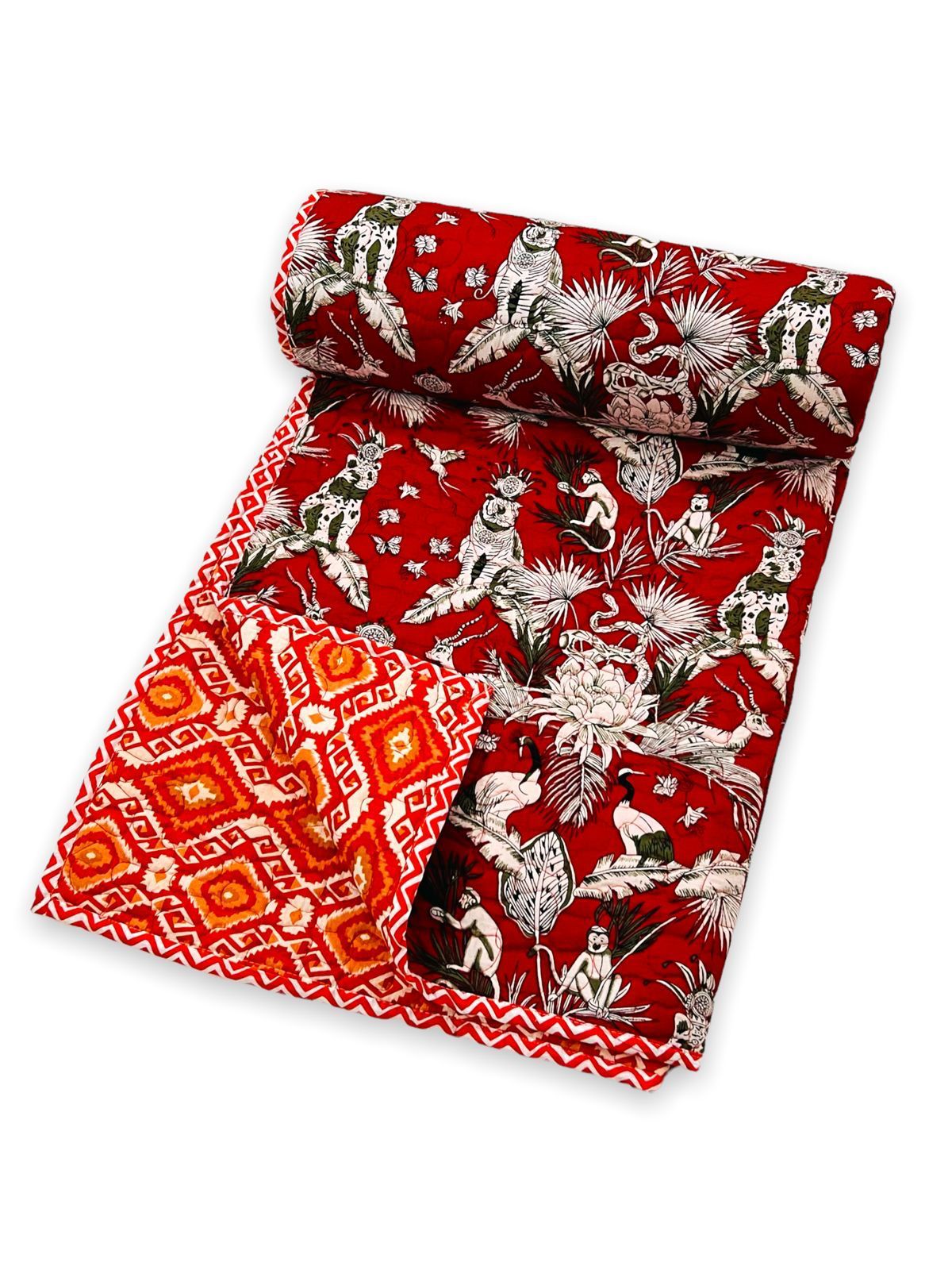 Double bed bedcover of size 90 x 108 inches