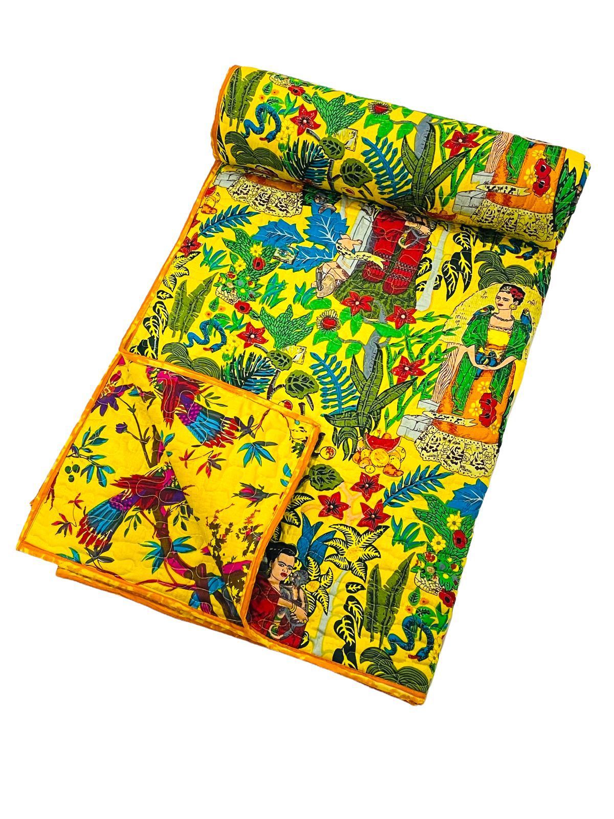 Double bed bedcover of size 90 x 108 inches