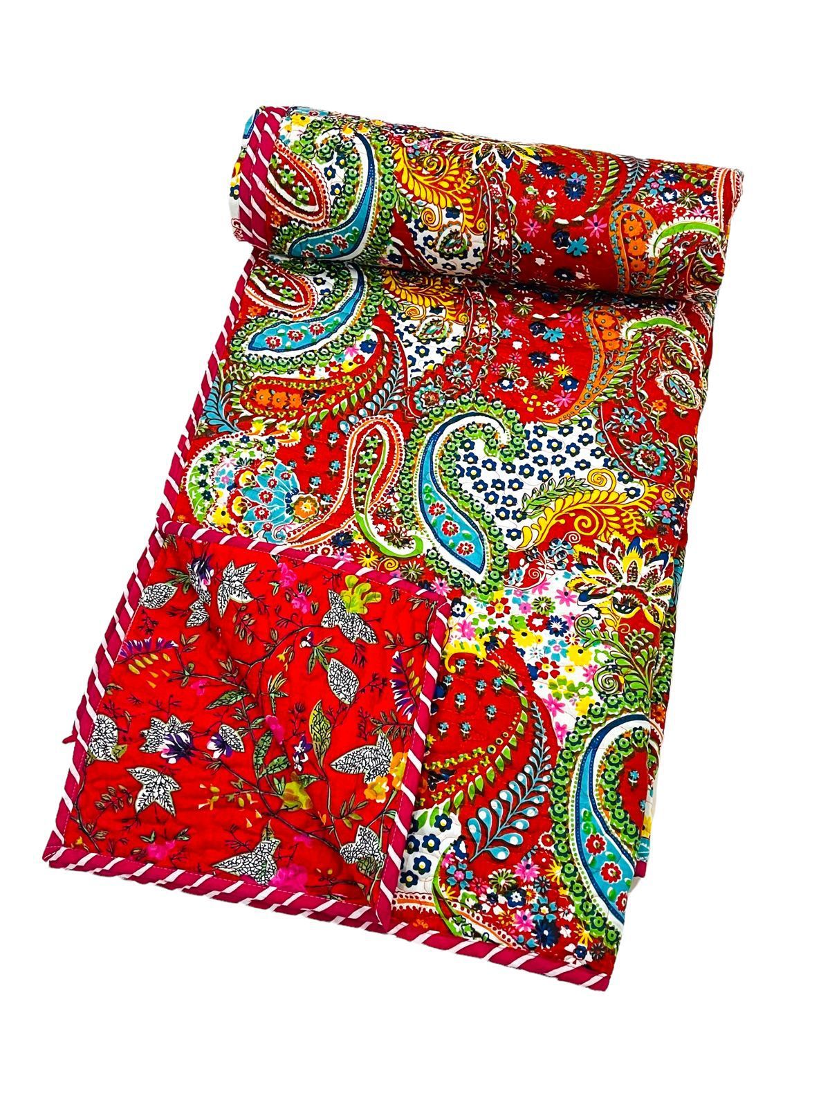 Double bed bedcover of size 90 x 108 inches