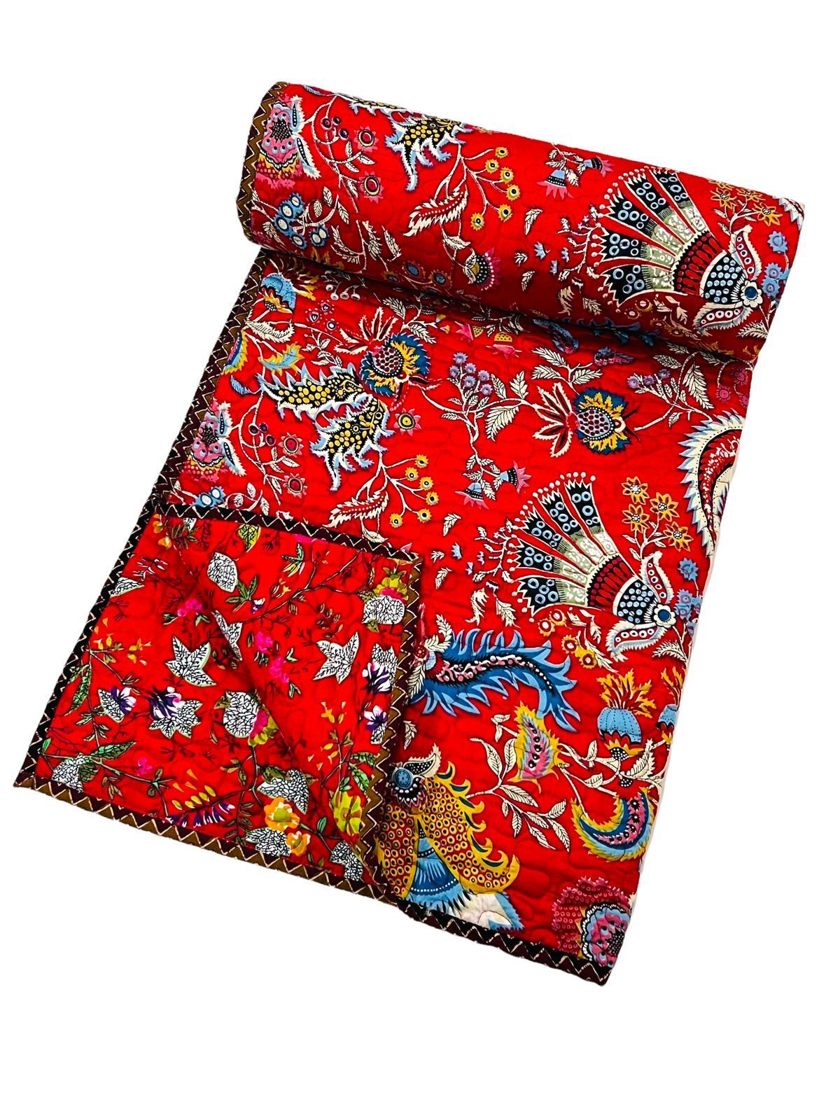 Double bed bedcover of size 90 x 108 inches