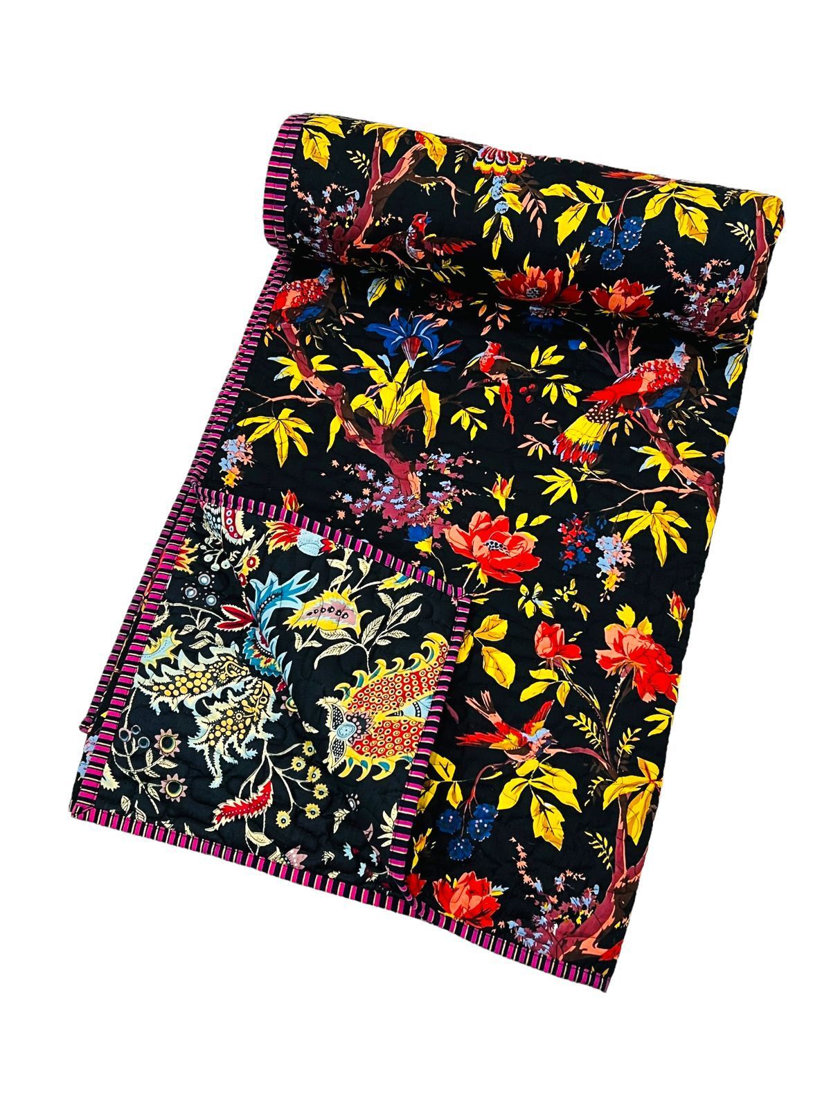 Double bed bedcover of size 90 x 108 inches