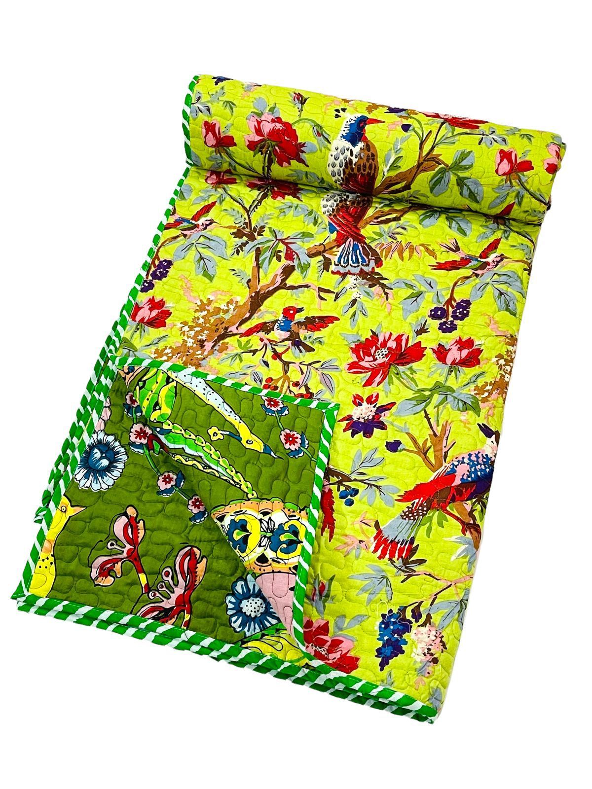 Double bed bedcover of size 90 x 108 inches