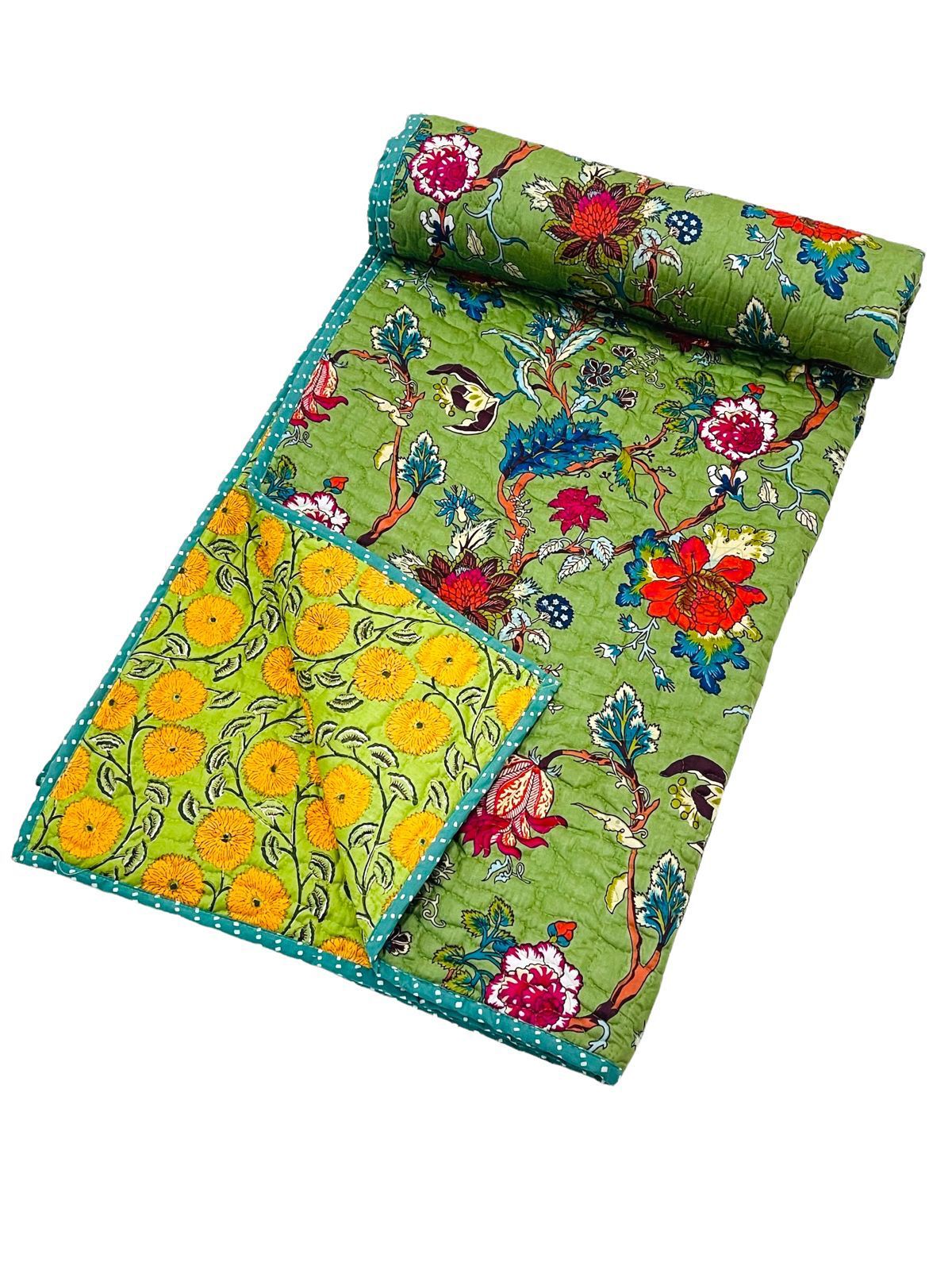 Double bed bedcover of size 90 x 108 inches