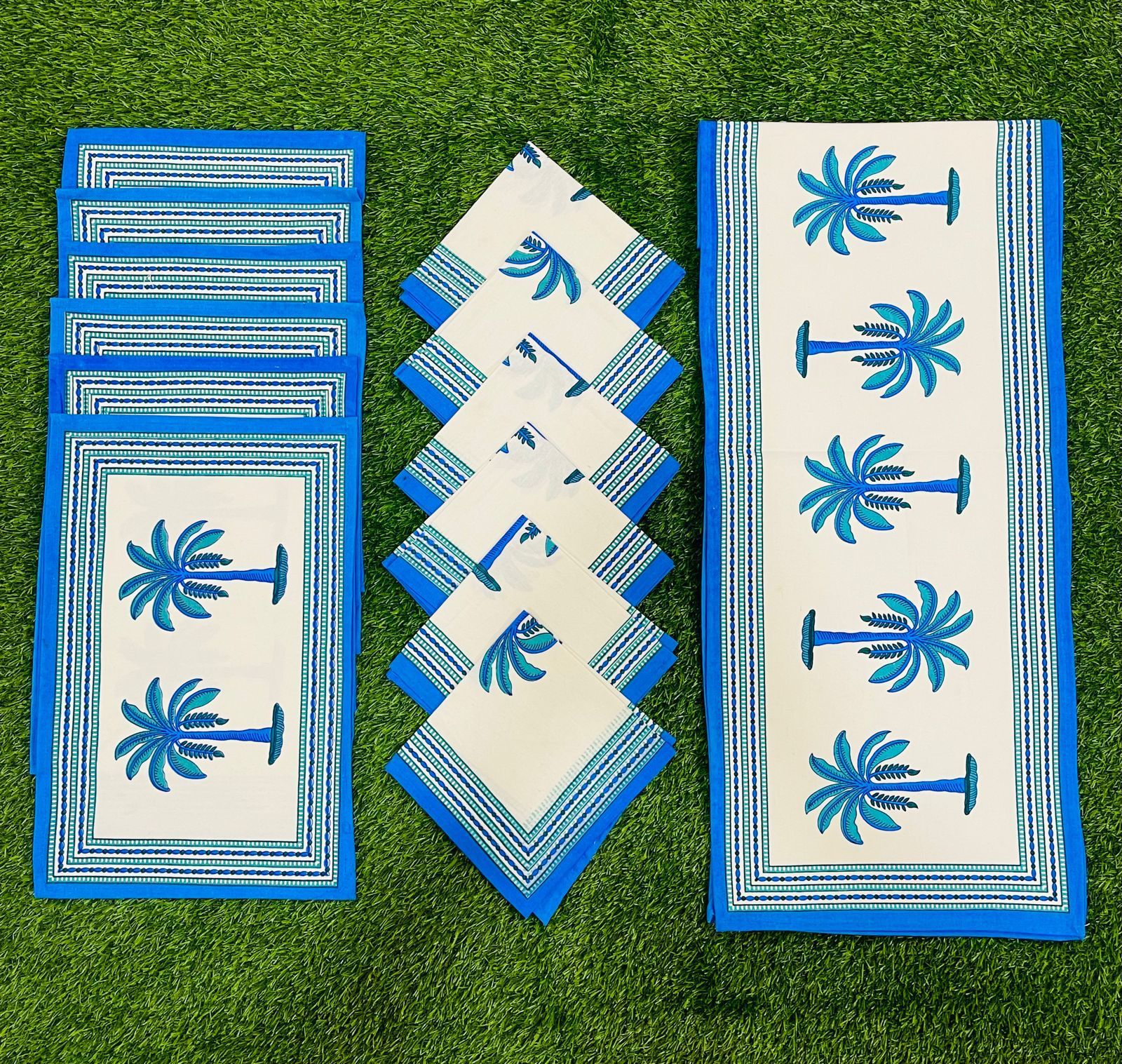 Placemats, runner and napkin combo for 6 seater dining table