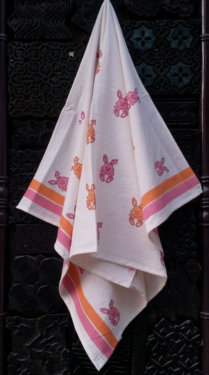 Kids waffled cotton bath towel 25 x 50 inches