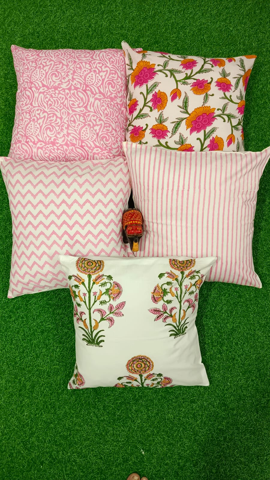 Assorted cushion covers 5 piece set of size 16x16 inches