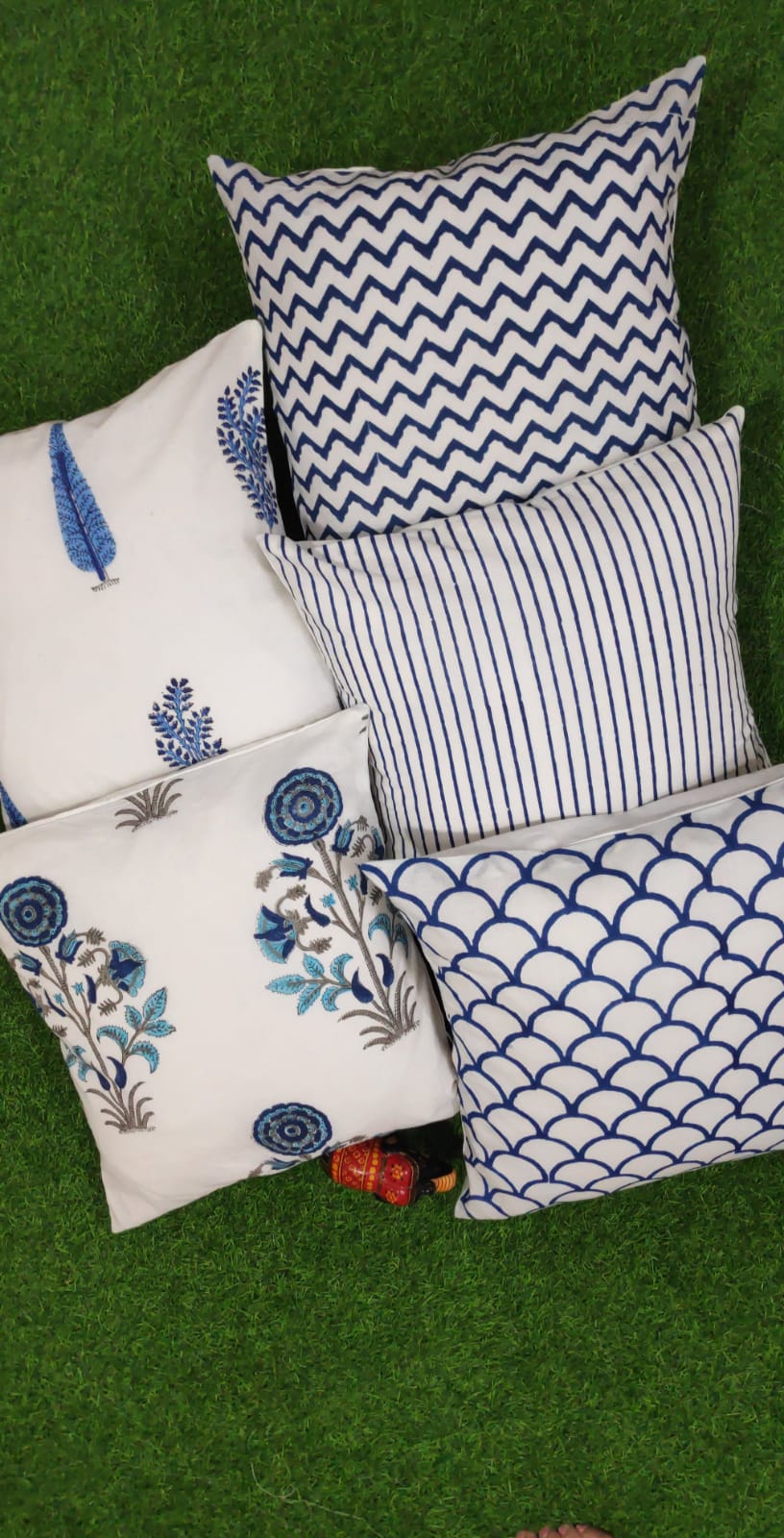 Assorted cushion covers 5 piece set of size 16x16 inches