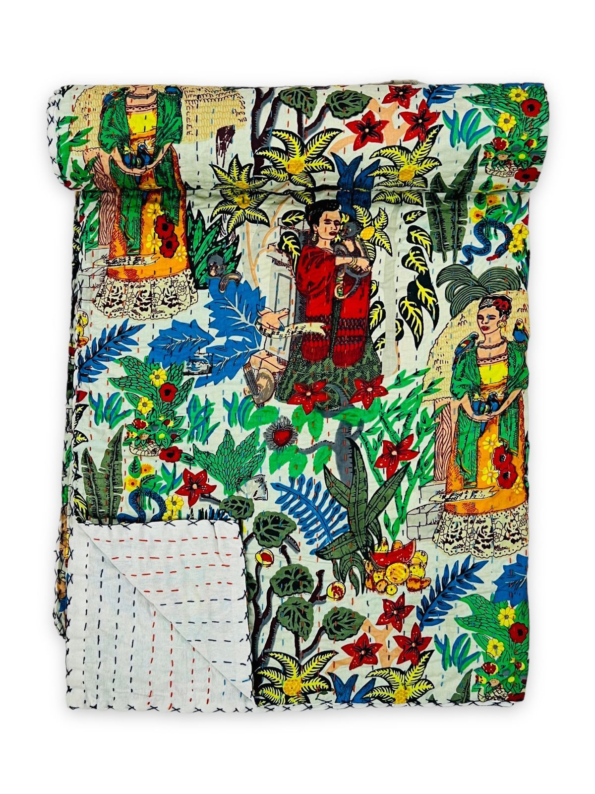 Pure cotton traditional Kantha work Double Bedcovers (size 90x108 inches)