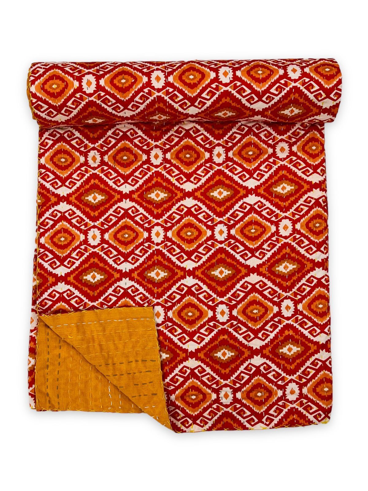 Pure cotton traditional Kantha work Double Bedcovers (size 90x108 inches)