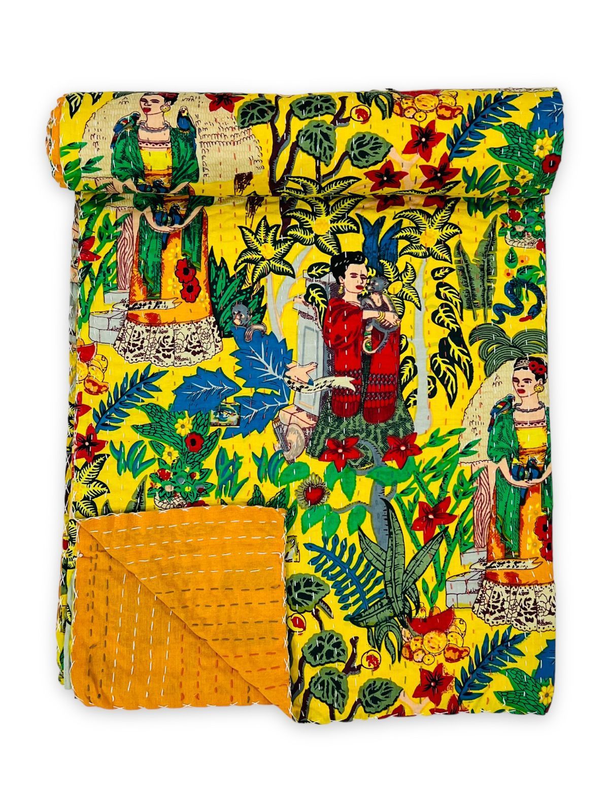 Pure cotton traditional Kantha work Double Bedcovers (size 90x108 inches)