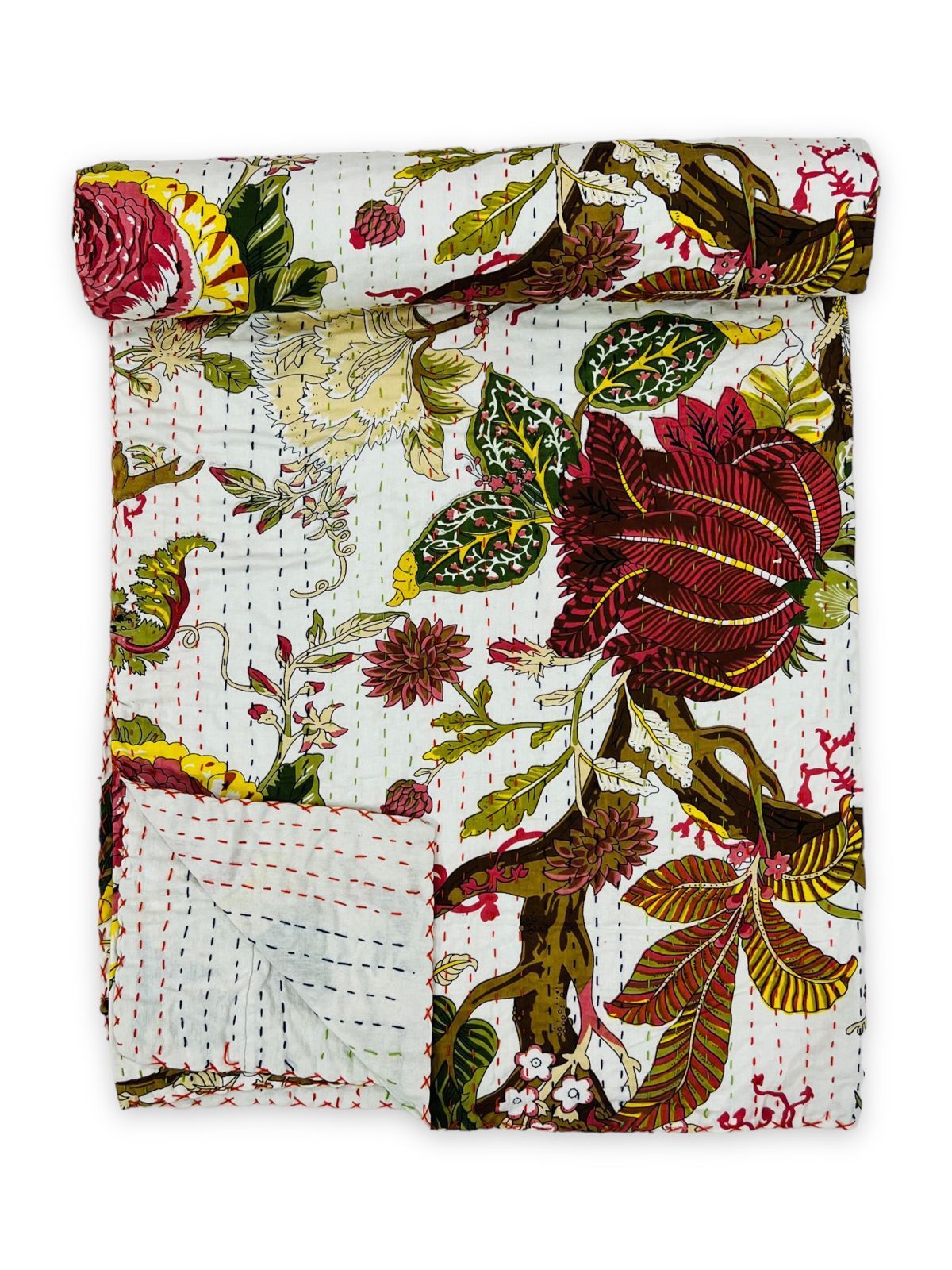 Pure cotton traditional Kantha work Double Bedcovers (size 90x108 inches)