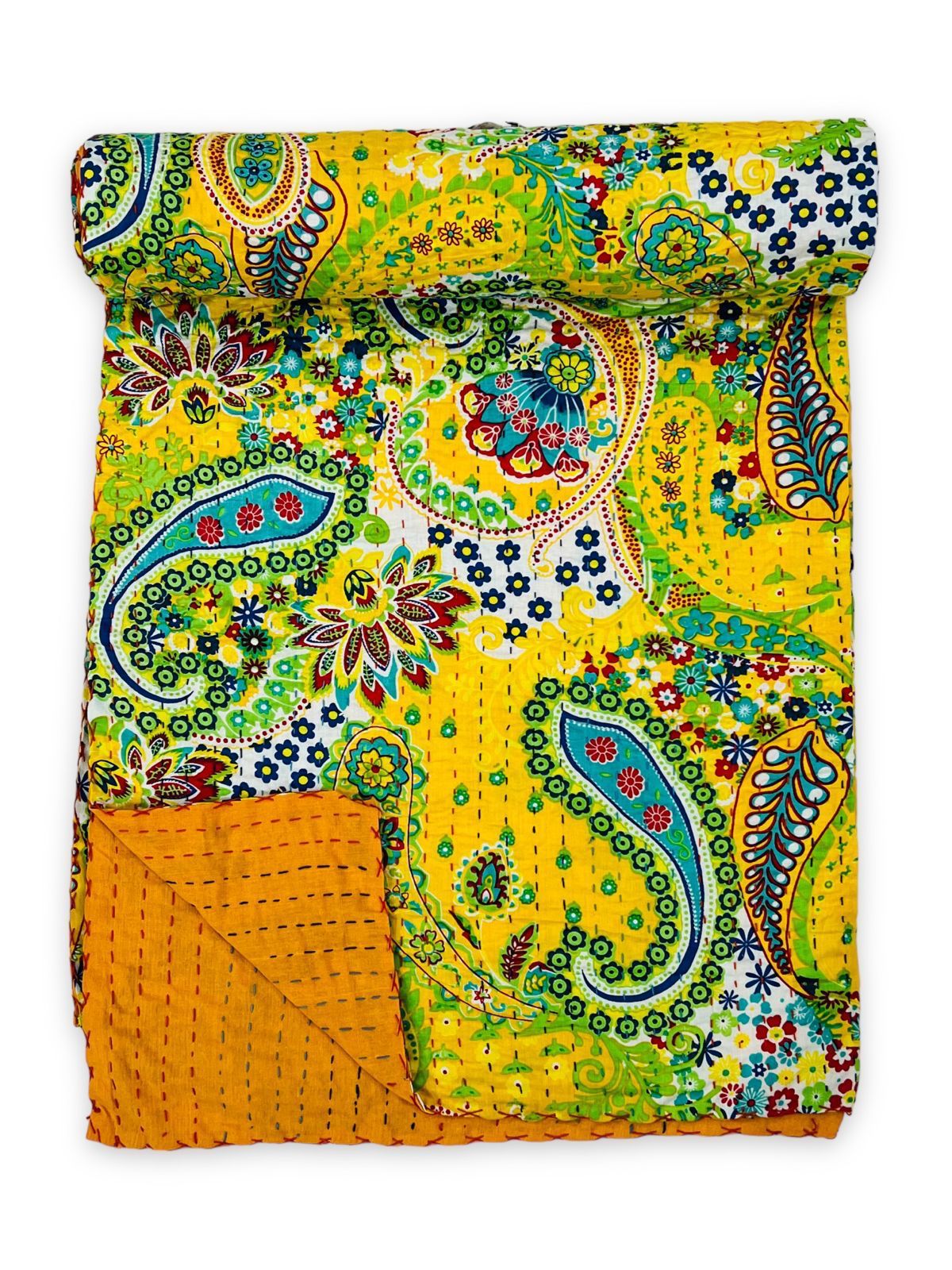 Pure cotton traditional Kantha work Double Bedcovers (size 90x108 inches)