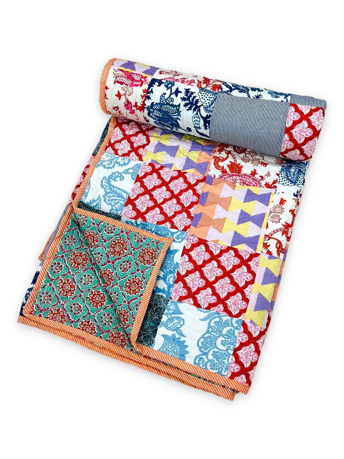 Quilted patchwork double bedcovers - 90x108 inches