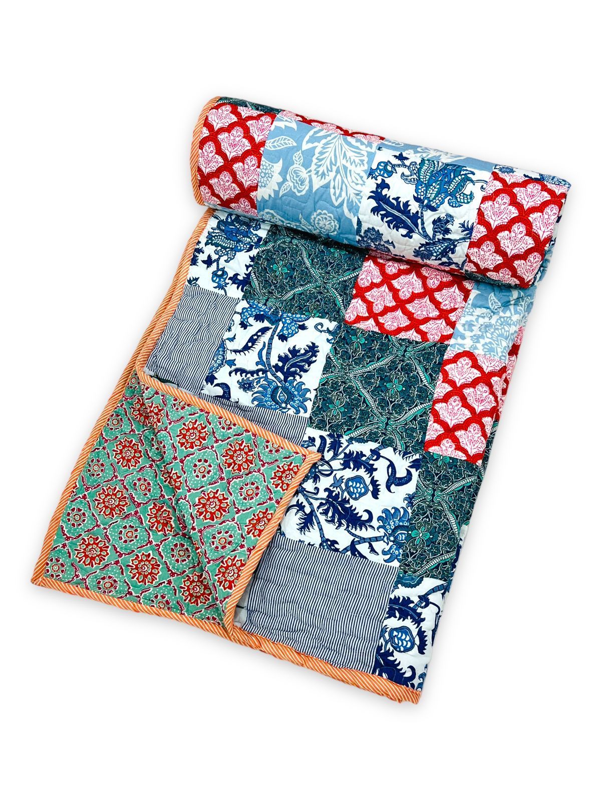 Quilted patchwork double bedcovers - 90x108 inches