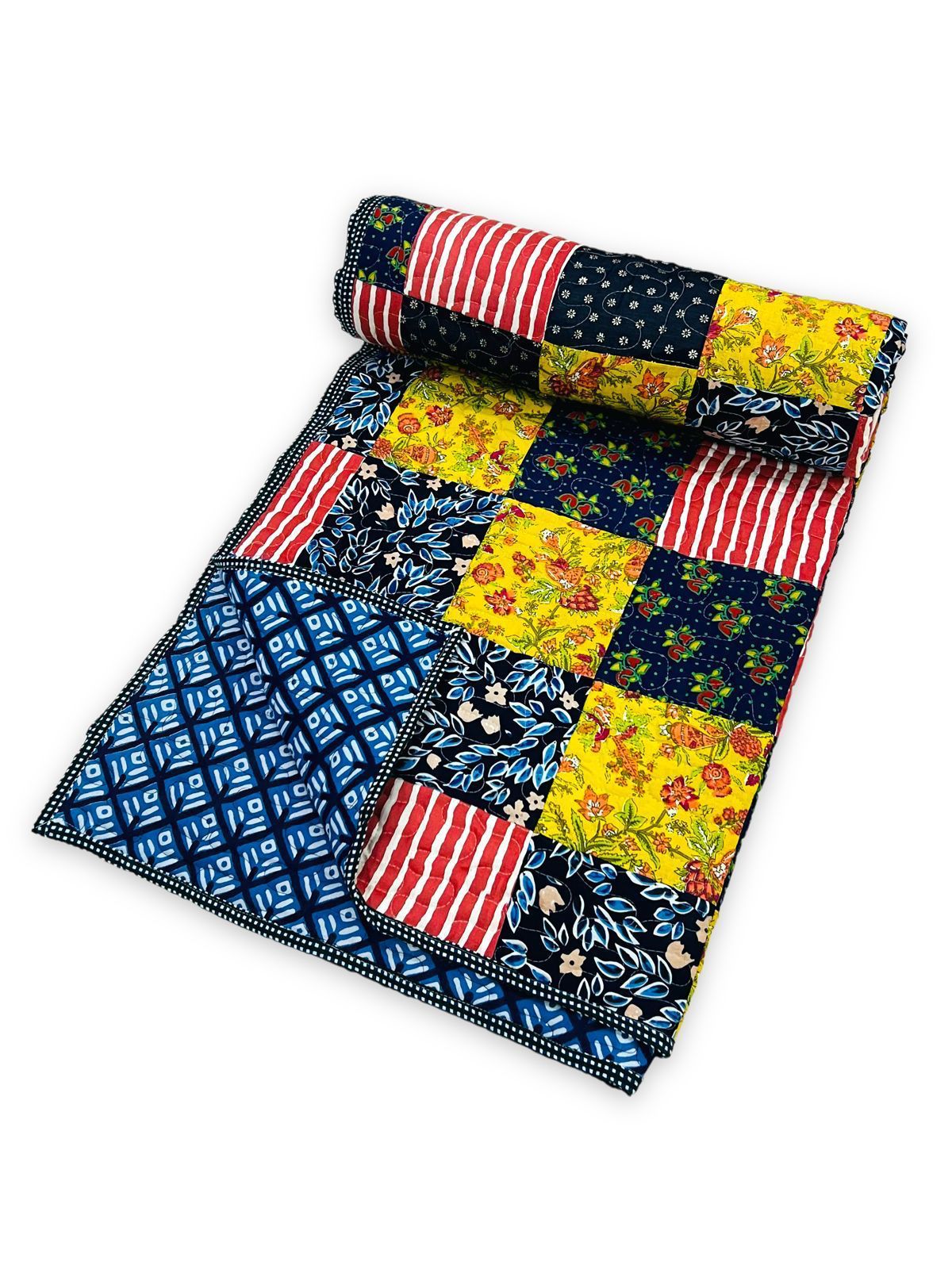 Quilted patchwork double bedcovers - 90x108 inches