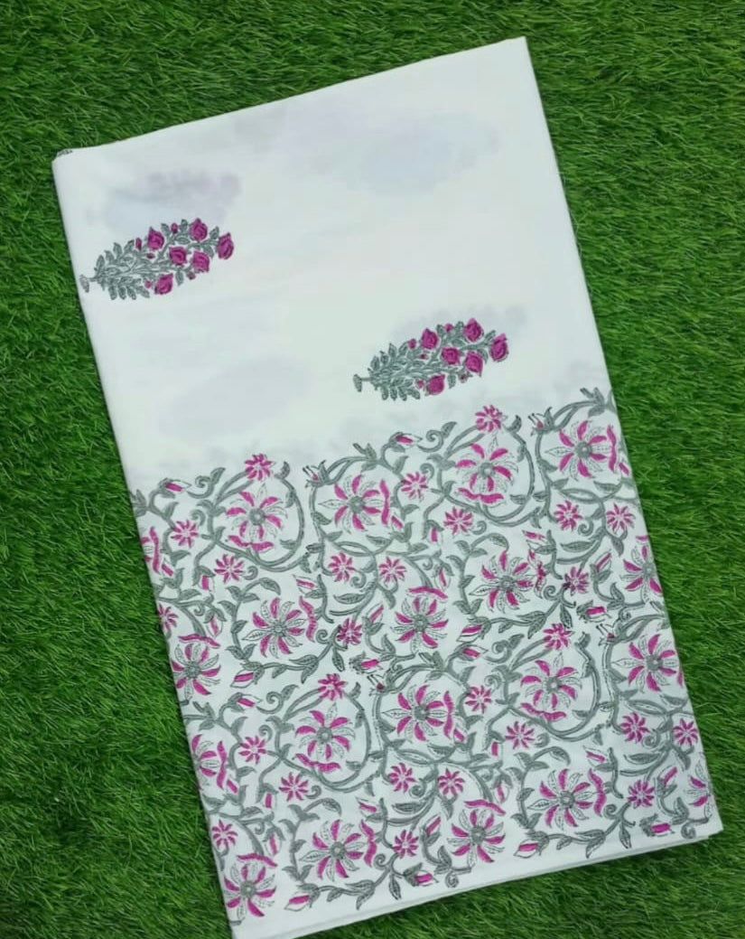 Pure cotton premium king size bedsheets with two pillow covers - size 100x108 inches